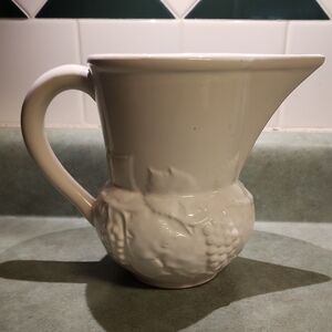 Vintage Pinheiro Bordallo Elegant White Ceramic Pitcher